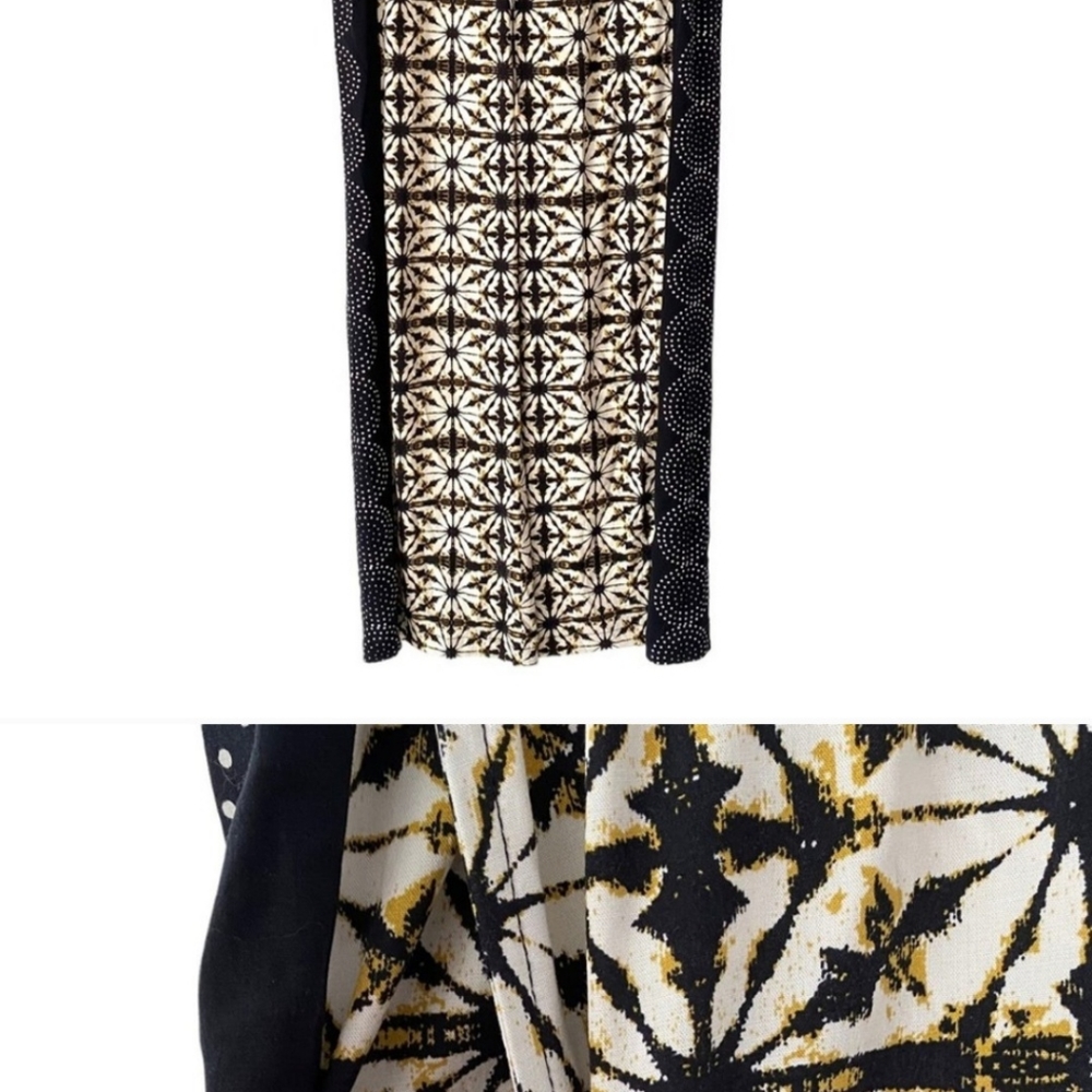 Soft Surroundings Black and Gold Wide Leg Pants